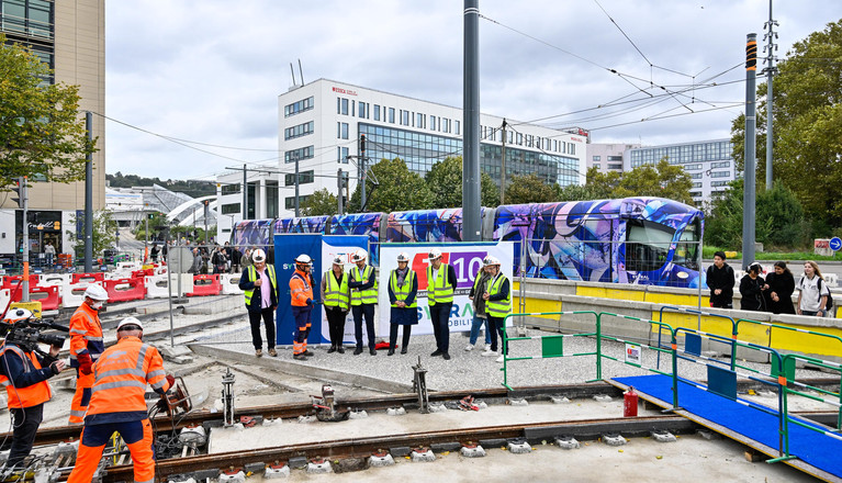 Première soudure de rail : une étape majeure avant l'arrivée du T10